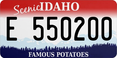 ID license plate E550200