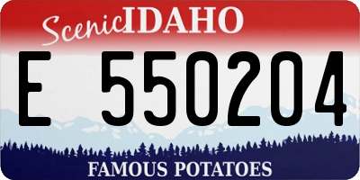 ID license plate E550204
