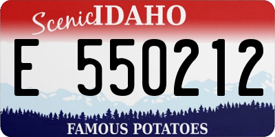 ID license plate E550212