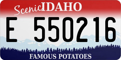 ID license plate E550216