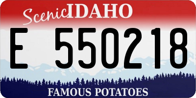 ID license plate E550218