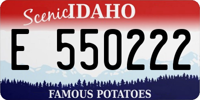 ID license plate E550222
