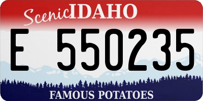 ID license plate E550235