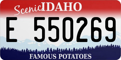 ID license plate E550269