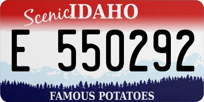 ID license plate E550292