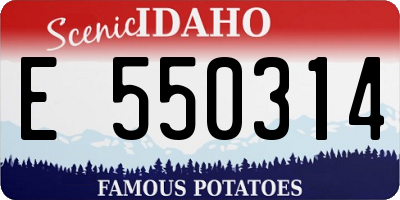 ID license plate E550314