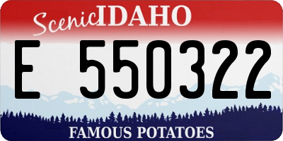 ID license plate E550322