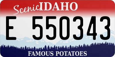 ID license plate E550343