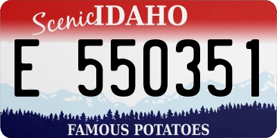 ID license plate E550351