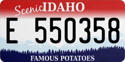 ID license plate E550358