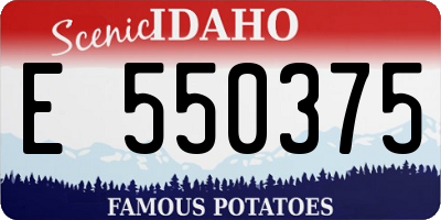 ID license plate E550375