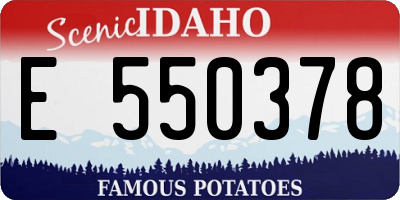 ID license plate E550378