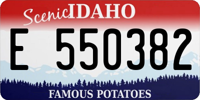 ID license plate E550382