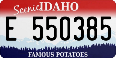 ID license plate E550385