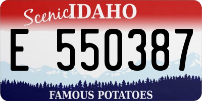 ID license plate E550387