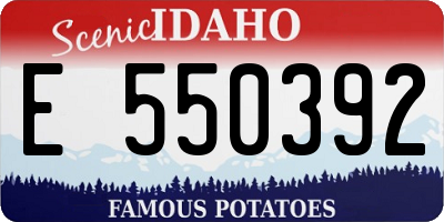 ID license plate E550392