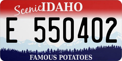 ID license plate E550402