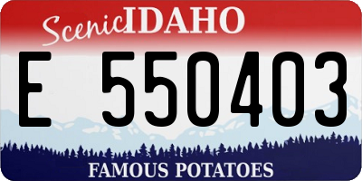 ID license plate E550403
