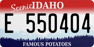ID license plate E550404