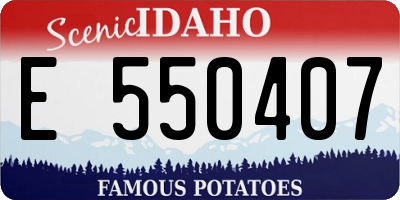 ID license plate E550407