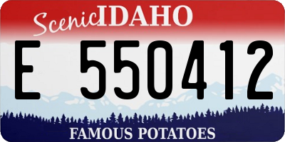 ID license plate E550412