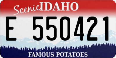 ID license plate E550421