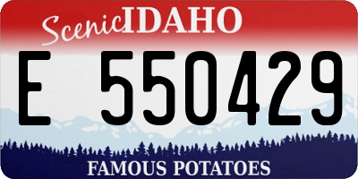 ID license plate E550429