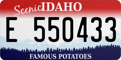 ID license plate E550433