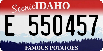 ID license plate E550457