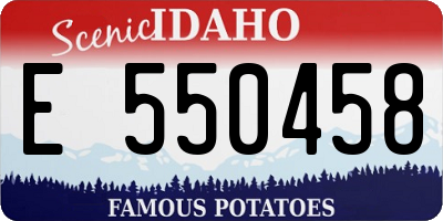 ID license plate E550458