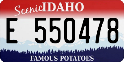 ID license plate E550478
