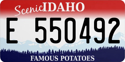 ID license plate E550492