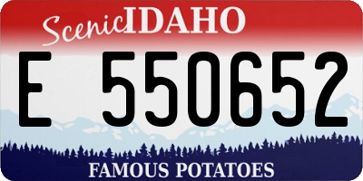 ID license plate E550652