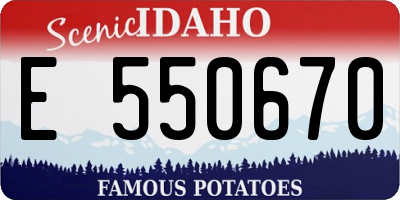 ID license plate E550670