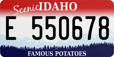 ID license plate E550678