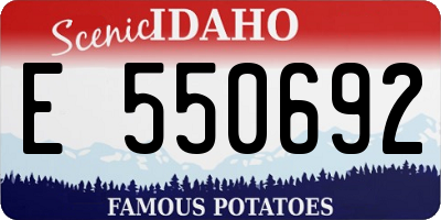 ID license plate E550692