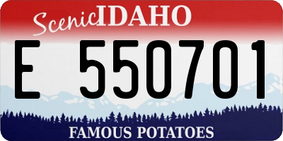ID license plate E550701