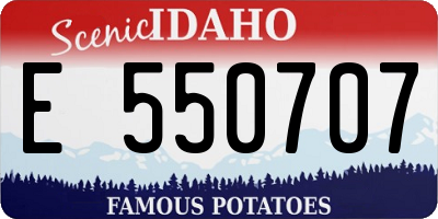 ID license plate E550707