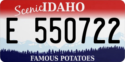 ID license plate E550722