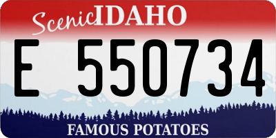 ID license plate E550734