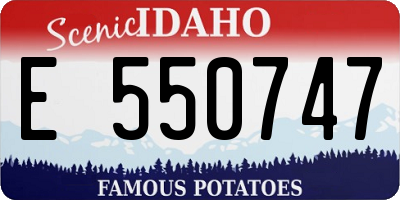 ID license plate E550747