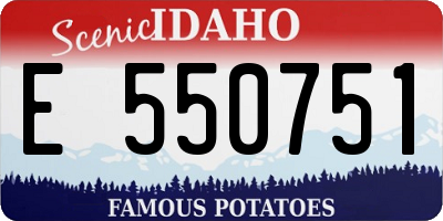 ID license plate E550751