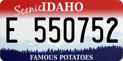 ID license plate E550752