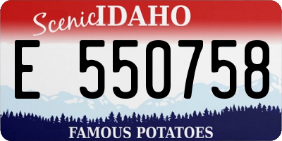 ID license plate E550758