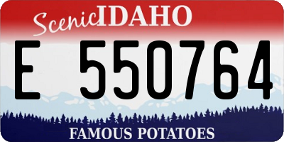 ID license plate E550764