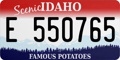 ID license plate E550765