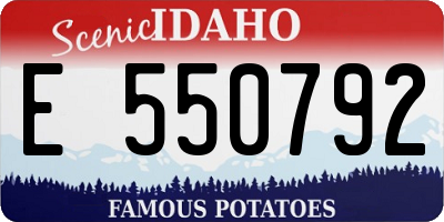 ID license plate E550792