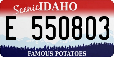 ID license plate E550803