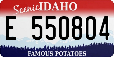ID license plate E550804