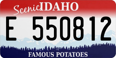 ID license plate E550812
